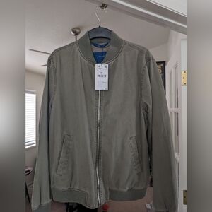 Men's Zara Bomber Jacket Olive (Read Description for Size)